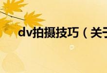 dv拍攝技巧（關于dv拍攝技巧的介紹）