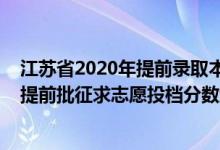 江蘇省2020年提前錄取本科投檔線(江蘇2022普通類本科提前批征求志愿投檔分數(shù)線定向醫(yī)學(xué)生)